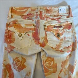Hudson Collin Crop Floral Skinny Stretch Denim Jean Size 24 EUC
